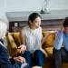 Couple talking with a marriage counsellor during a therapy session